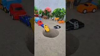 jcb pushing blue red yellow car in pit #jcbtoy #jcb #jcbjcb #jcbvideo #viral