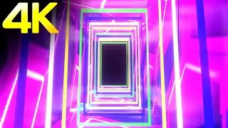 4k TV Abstract  Neon Light Tunnel Metallic  color Relaxing background Video Loop No sound
