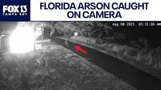 Florida deputies searching for arson suspects after dramatic video