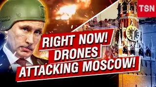 RUSSIANS RUN IN PANIC! MASSIVE STRIKE ON MOSCOW! Dozens of Drones Hit RUSSIA