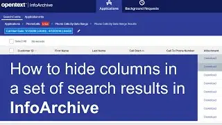 How to hide columns in a set of search results | OpenText InfoArchive