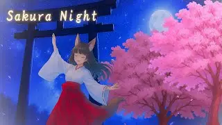 Sakura under the Moon | Japanese Night Ambience