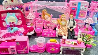 12 Minutes Satisfying with Unboxing Barbie Princess Pink House, Rock Bed Play Set Review Toys | ASMR