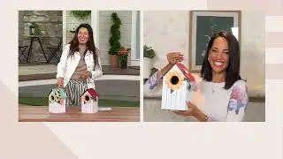 Garden Reflections Wooden Birdhouse with Floral Accents on QVC