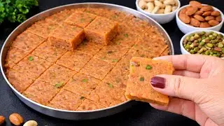 ना गाजर को घिसना ना घंटों पकाना मुंह में घुल जाने वाली गाजर पाक बर्फी की रेसिपी | gajar pak barfi 