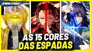 TODAS AS 15 CORES DAS ESPADAS EM DEMON SLAYER | KIMETSU NO YAIBA