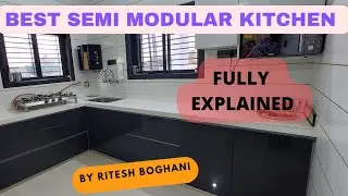 BEST HANDLELESS SEMI MODULAR KITCHEN DESIGN Contact no.9824083905