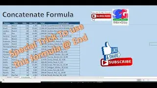 Concatenate Formula | Special Trick | Excel in Hindi