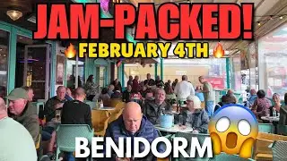 Benidorm - JAM-PACKED Bars & Terraces! 😱🍻 BUZZING February Afternoon!