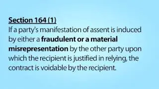 23. Contracts: Misrepresentation