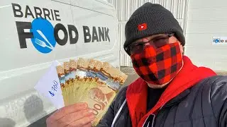Donating $700 to the Barrie Food Bank