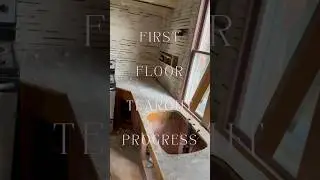 First Floor Tear-out Progress: Kitchen Cabinets Removed & Dining Room Wall Demoed  #vintagefarmhouse