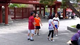 People playing Jianzi in Chinatown, San Francisco