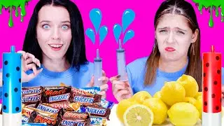 ASMR MYSTERY HONEY JELLY SHOOTER CHALLENGE | MUKBANG WITH COLORED JELLO