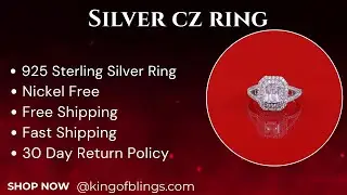 King Of Bling's2.44ct Cubic Zirconia Sterling White Silver Emerald Cut Wedding Women Ring SZ 7