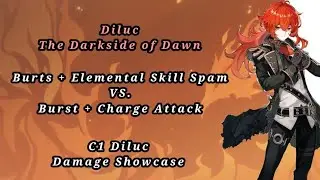 Genshin Impact - C1 Diluc Damage Showcase (Elemental Skill Spam Vs. Charge Attack)