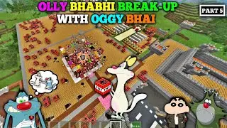 #5 | Minecraft | OLLY Breakup 💔 + Destroy Oggy Marriage Hall With Sinchan & Jack Bhai | Twikay Gamer