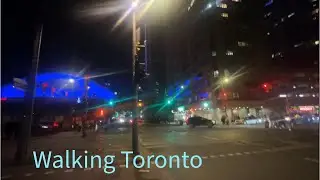 Saturday Night Walk on Queens Quay West in Downtown Toronto's Waterfront 10/4/2025