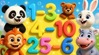 Counting 1 to 10 with Cute Animals 🐼🐒 | Kids Learning Numbers