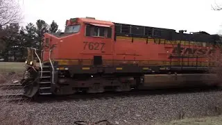 Odd K5H on BNSF 7627 East in Wyanet, IL 12/22/25