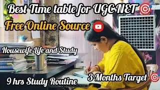 Day09 Online Source| Time' table| 3 months target| Strategy Study Routine #ugcnet #studyroutine 