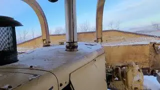 Knocking down trees with D7 Cat