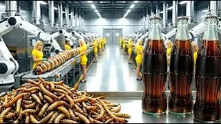 Inside factory: Millions of mealworms are crushed to make soft drink bottles