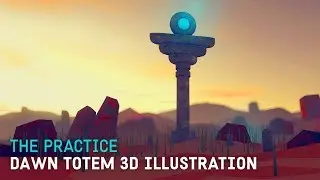 Dawn Totem with Dramatic sky in Cinema 4d // The Practice 134