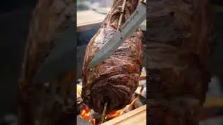 🐪🔥 Cinematic Camel Roast ASMR | Juicy Skinless Meat Over Hot Embers 🍖 | Knife Slice Satisfaction