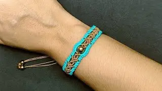 Pulseira Macrame Simples com Duas Cores/Macrame Bracelet Tutorial ☺️🌷✨