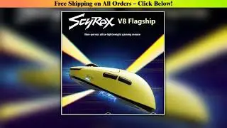 SCYROX V8 Gaming Mouse PAW3950 E-Sport Fiagship Sensor 8K Polling Rate With 8K 2.4G Wireless