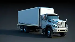 3d model international Workstar 7600 Box truck