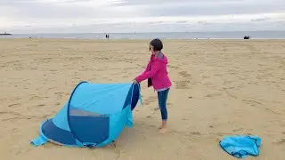 In 20 Sekunden Pop-Up Strandmuschel zusammenlegen - Rossmann Ideenwelt - Wurfzelt Strandzelt Abbau
