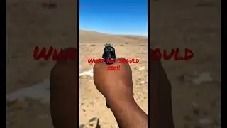 POV shot. 9mm on steel target