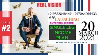 #REAL VISION SINGLE LEG PLAN AUTO POOL PLAN|BEST MLM PLAN IN 2021