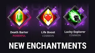 Life Boost / Death Barter / Lucky Explorer Enchantments Minecraft Dungeons Howling Peaks DLC