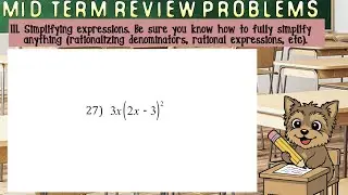 (#27) Simplify 3𝑥(2𝑥&ndash;3)&sup2;