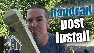 fancy handrail post replacement, how to cut post and install. easy!
