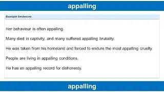 appalling, Vocabulary Builder, English Practice for Fluency #English Vocabulary #English Words