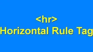 HTML Horizontal Rule Tag
