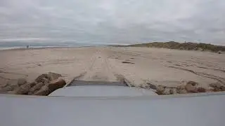 Offroad with Landrover Discovery 3 on the beach in Denmark