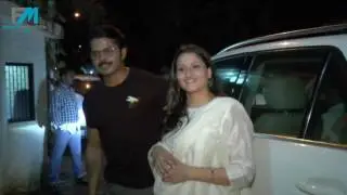 Sreesanth and his Lovely wife at the screening of Great Grand Masti