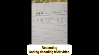 Reasoning chapter 1 Coding decoding trick short video #shortvideo #tricks #reasoningtricks