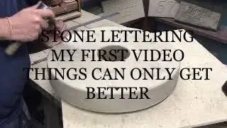 Stone letter carving - carving house plaque millstone - carving stone - carving letters into stone