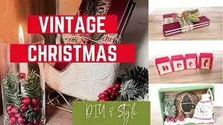 Vintage Red Holiday Decor &bull; Heat Press on Wood &bull; Styling a Cube Organizer for the Holidays