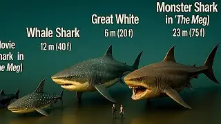 How Big Are SHARKS ? [Real, Extinct & Fictional] | 3D Size Comparison
