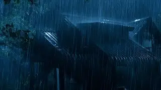 Soothe Your Mind & Fall Asleep Fast💤 Night Thunderstorm, Terrible Rain on Tin Roof & Intense Thunder