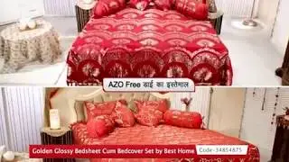 Golden Glossy Bedsheet Cum Bedcover Set by Best Home