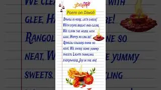 poem on diwali festival in english/poem on diwali/ poem on deepawali/ short poem on diwali #diwali