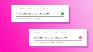 Email Validation Check In Vanilla Javascript @tonudipa coding
